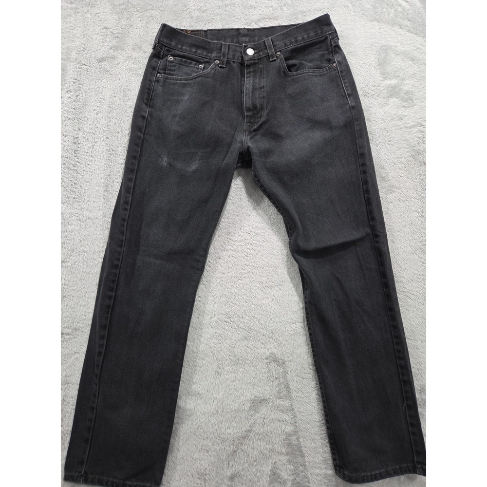 Levis 505 Size 32x30 Mens Mid Rise Straight Fit Black Denim